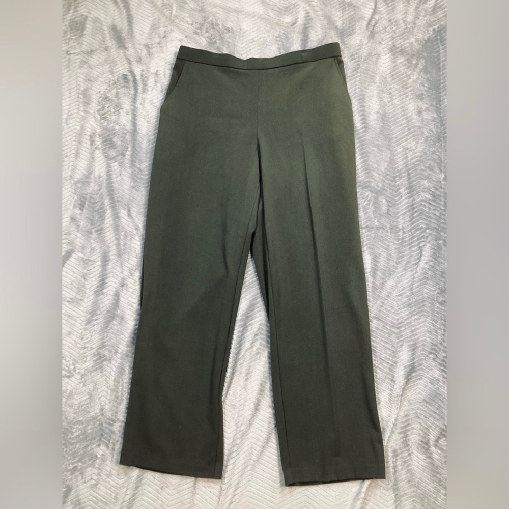 NWT Kim Rogers Comfort Waist Peat Green Dress Pants 12P